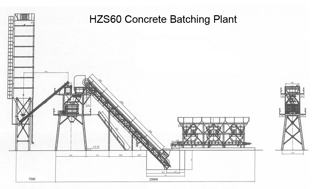 HZS60 Стационарный бетонный завод