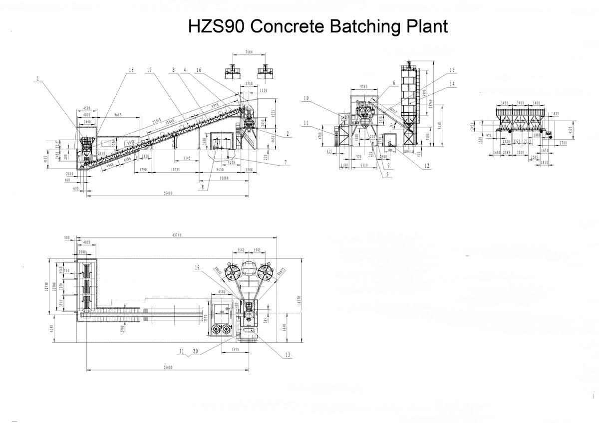 hzs90 Стационарный бетонный завод